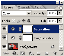 hue / saturation adjustment layer