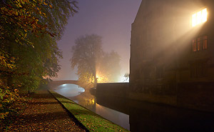 light streak from window in fog