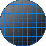silicon wafer divided into large sensor sizes