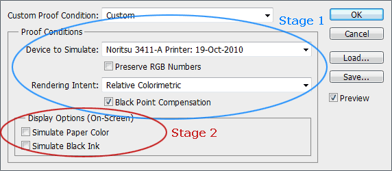 soft-proofing menu in photoshop